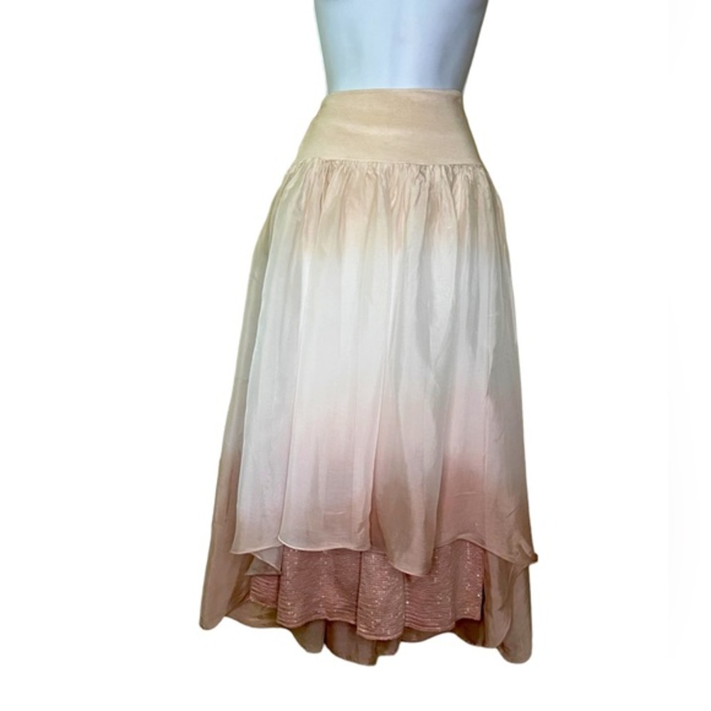 Elegant High-Low Ombre Skirt